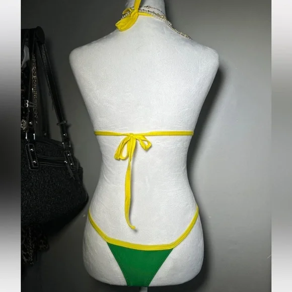 Green and Yellow Bikini Set - Picture 3 of 5